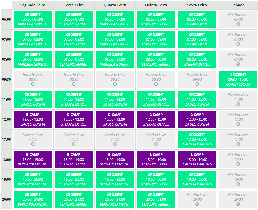 horario aulas alto crossfit